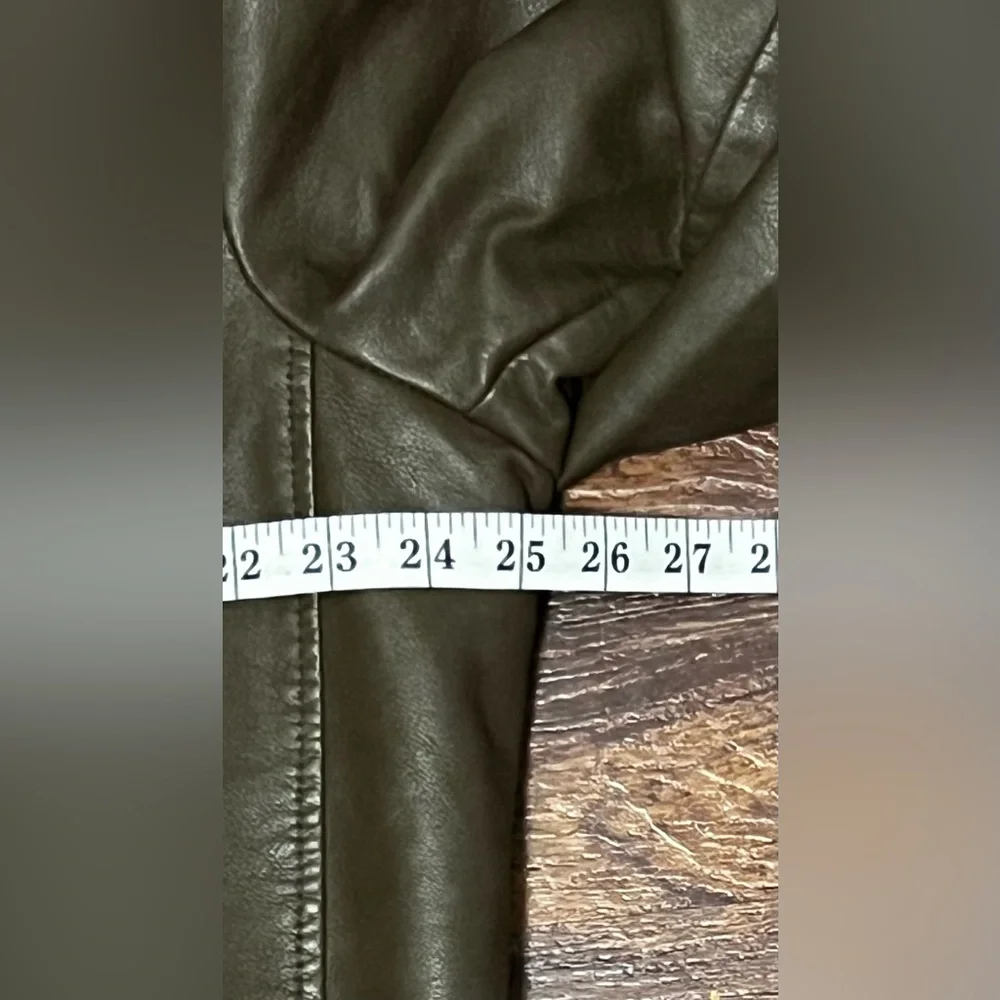 LEVI STRAUSS & CO BROWN FAUX LEATHER FLEECE LINED JACKET SZ large preowned - Picture 11 of 11